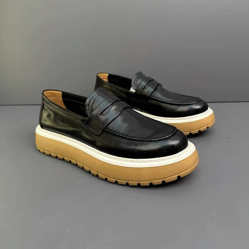 Leather One Pedal Lazy Casual Sneakers