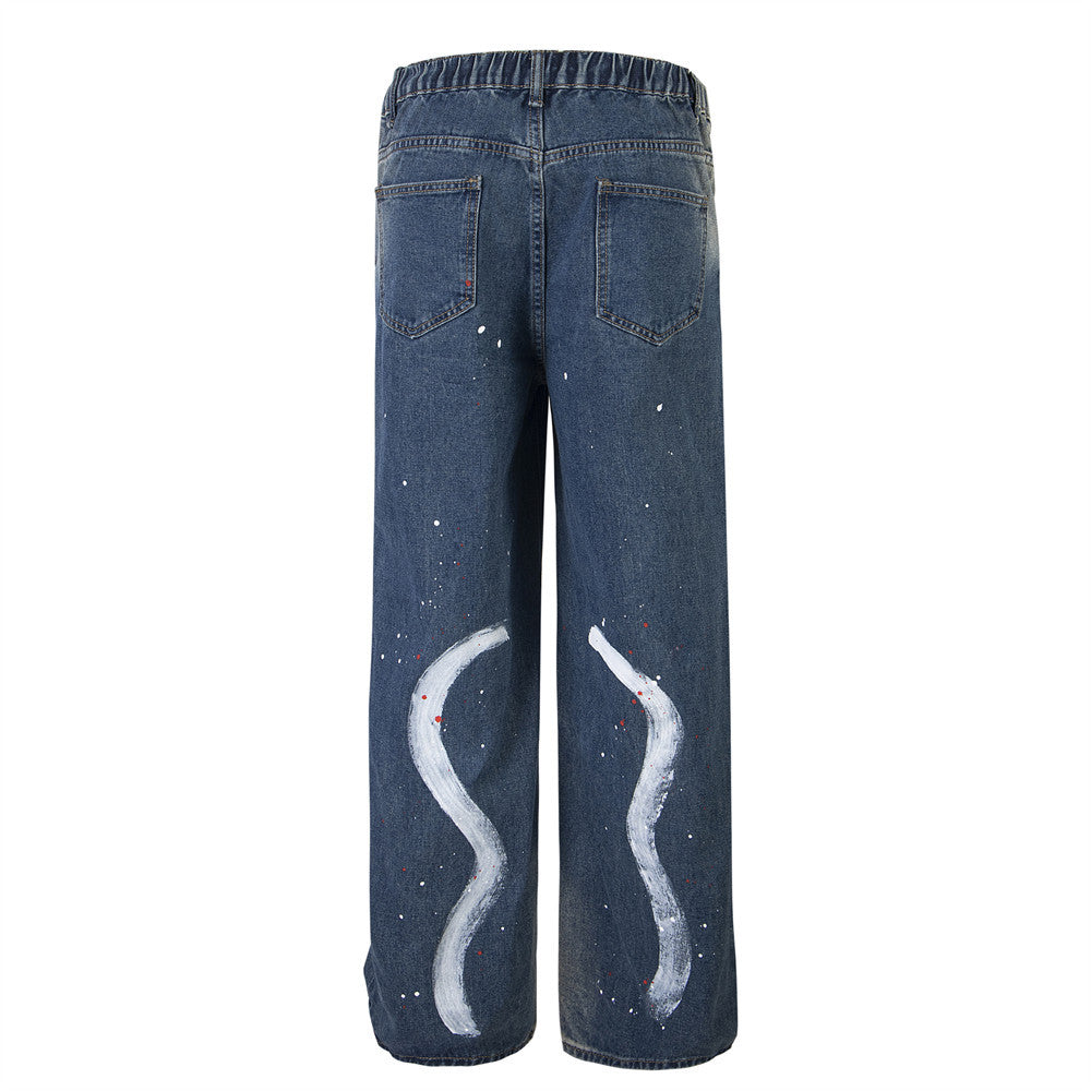 Painting Splash Ink Do The Old Cowboy Straight-leg Pants Men