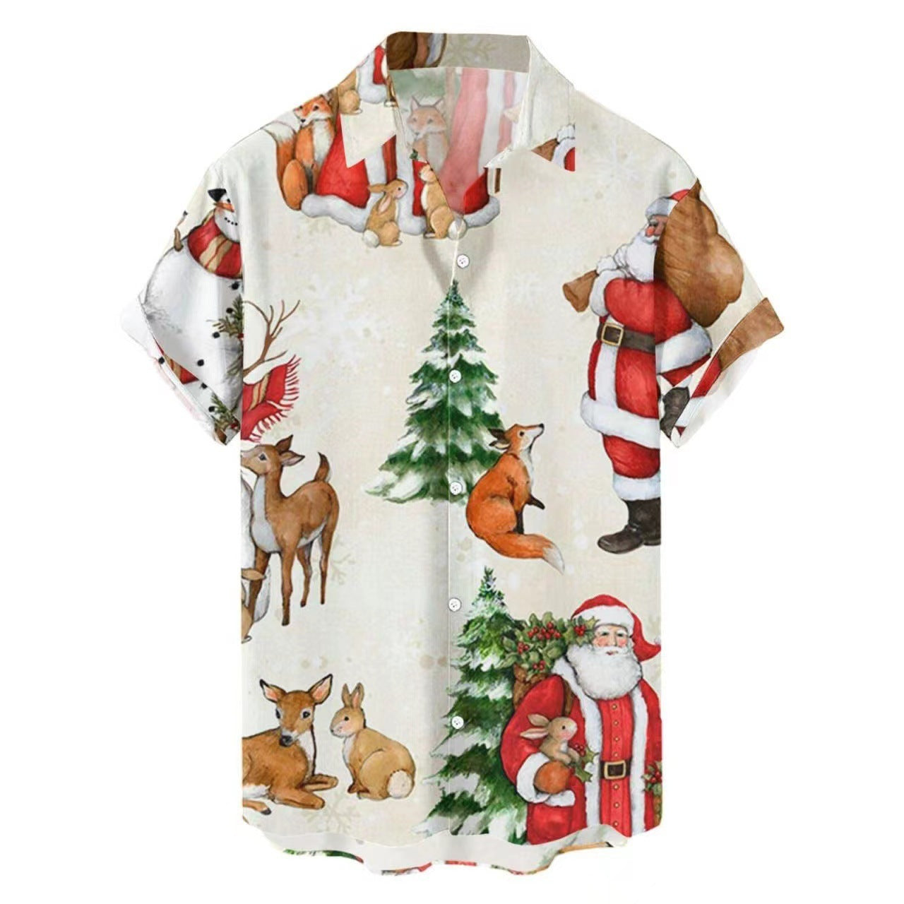 Hawaiian Men's Summer 3D Printed Short-sleeved Shirt