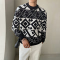 Light Ripening Wind Men's Geometric Jacquard Sweater