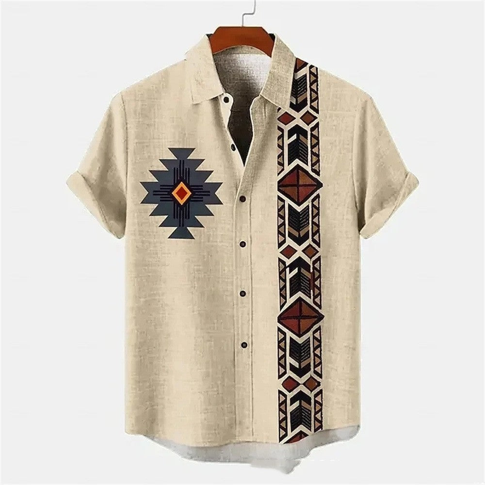 Summer Men's Breathable Four-sided Stretch Short Sleeve shirt