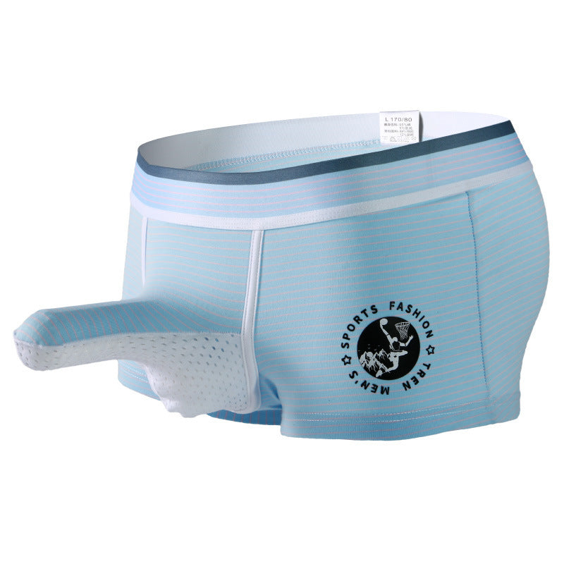 Fashion Striped Bullet Separation Boxer Shorts Men