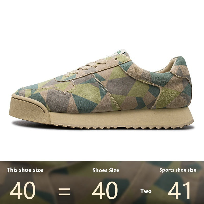 Handmade First Layer Cowhide German Training Shoes Genuine Leather Men's Casual Shoes