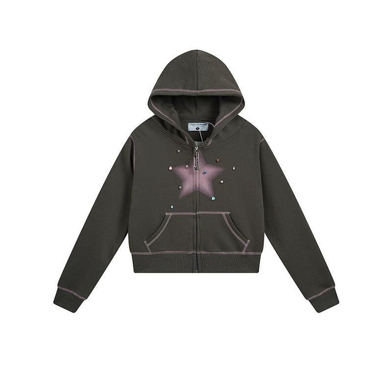American Diamond XINGX Hooded Cardigan Sweater