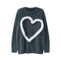 Simple Contrast Color Three-dimensional Velvet Love Sweater
