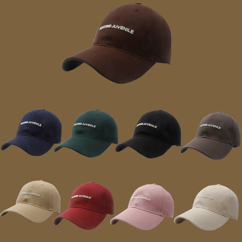 Cotton Letter Curved Brim Adjustable Baseball Cap