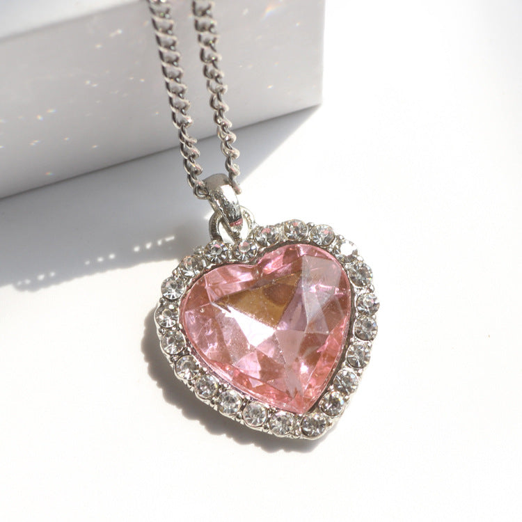 Love Sweater Chain Crystal Heart Titanic Ocean