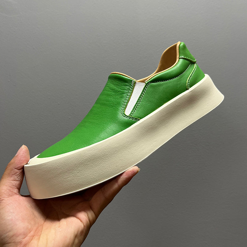 Soft Leather White Soft Bottom Casual Shoes