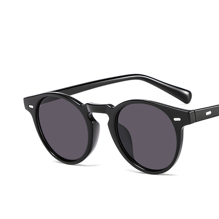 Men's round frame rice nail sunglasses