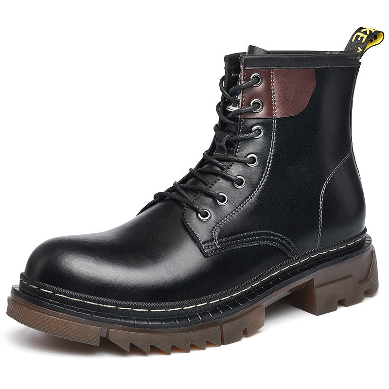 All-match High-top Men's Boots Plus Velvet Warmth Plus Size Tooling Boots Men