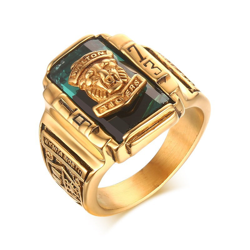 tiger Walton Navy titanium ring