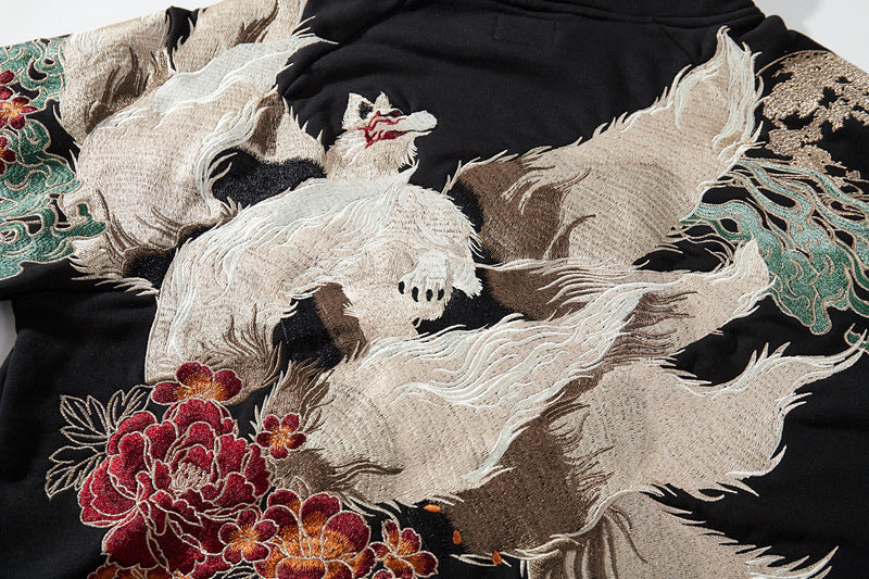 Men's Hooded Sweater Full Width Embroidery