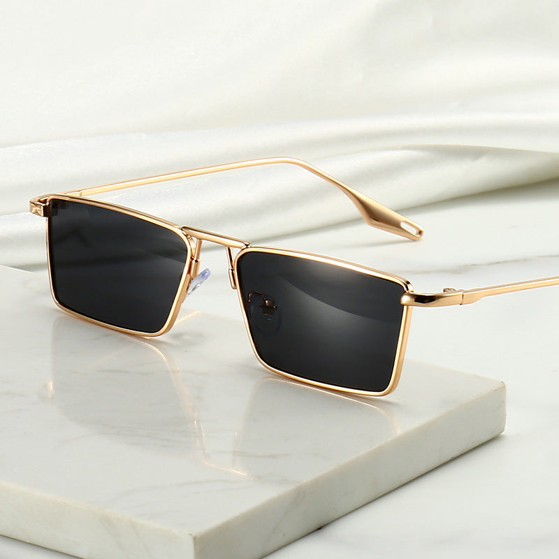 Small Square Box Sunglasses Women's Metal