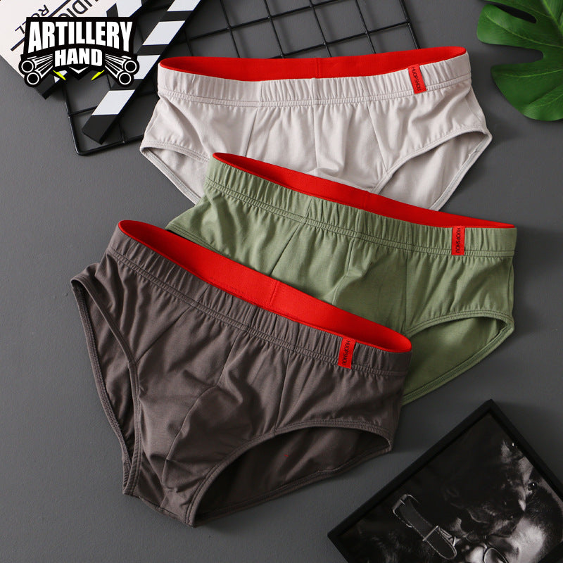Pure Color Cotton Triangle Low Waist Breathable Men's Underwear Triangle
