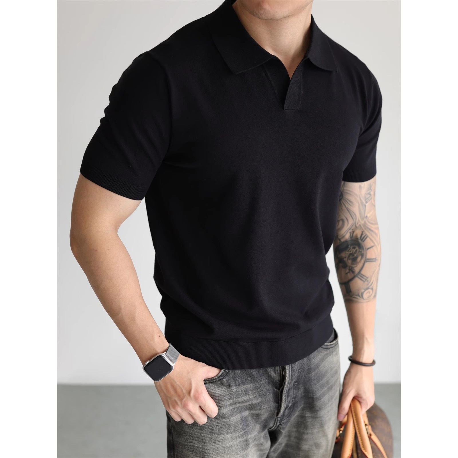 Men's British Business Summer Ice Silk T-shirt