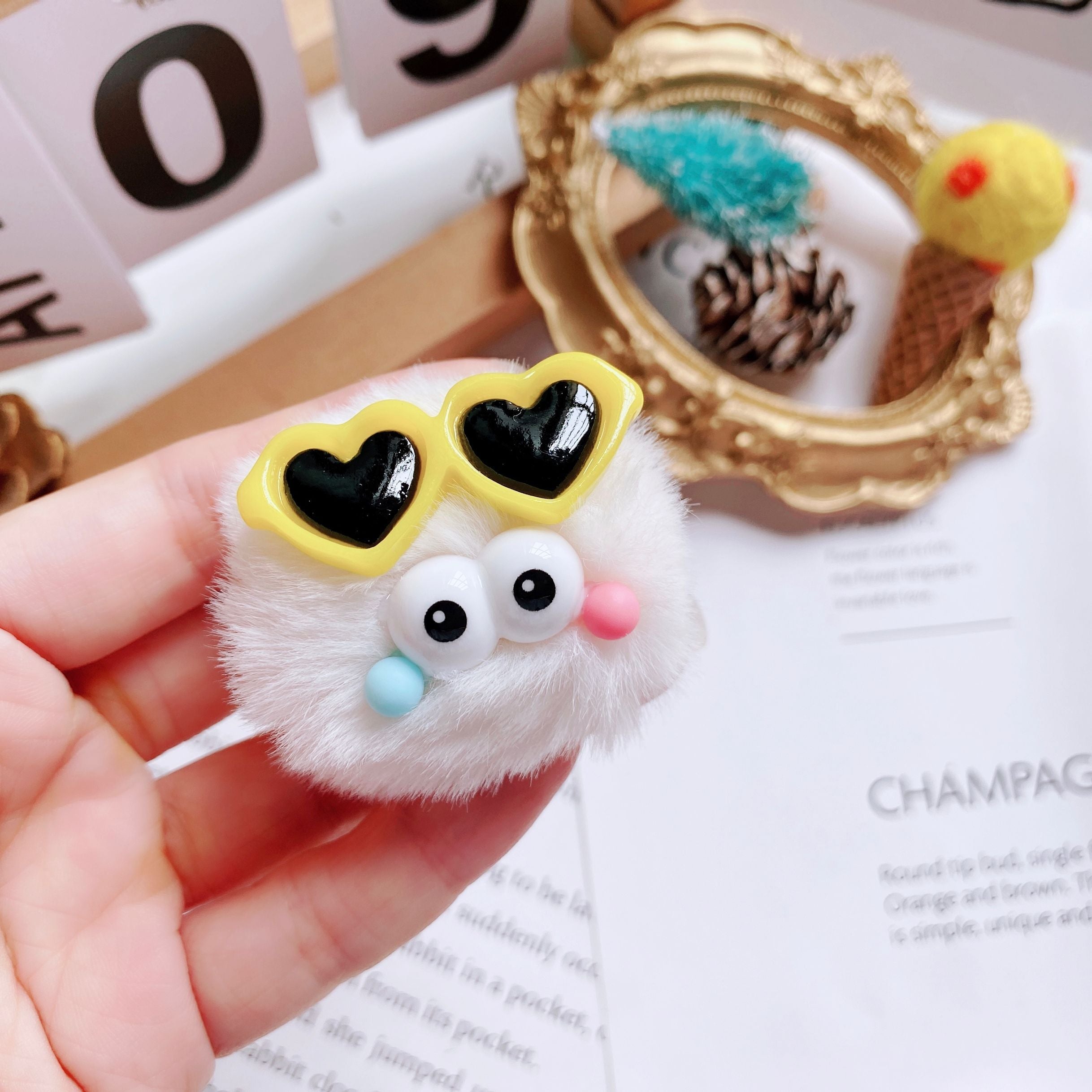 Shoe Buckle Sunglasses Color Wool Ball