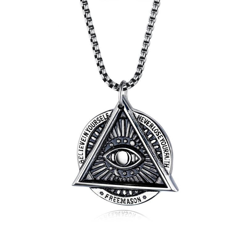 Freemason Pendant Necklace Men's