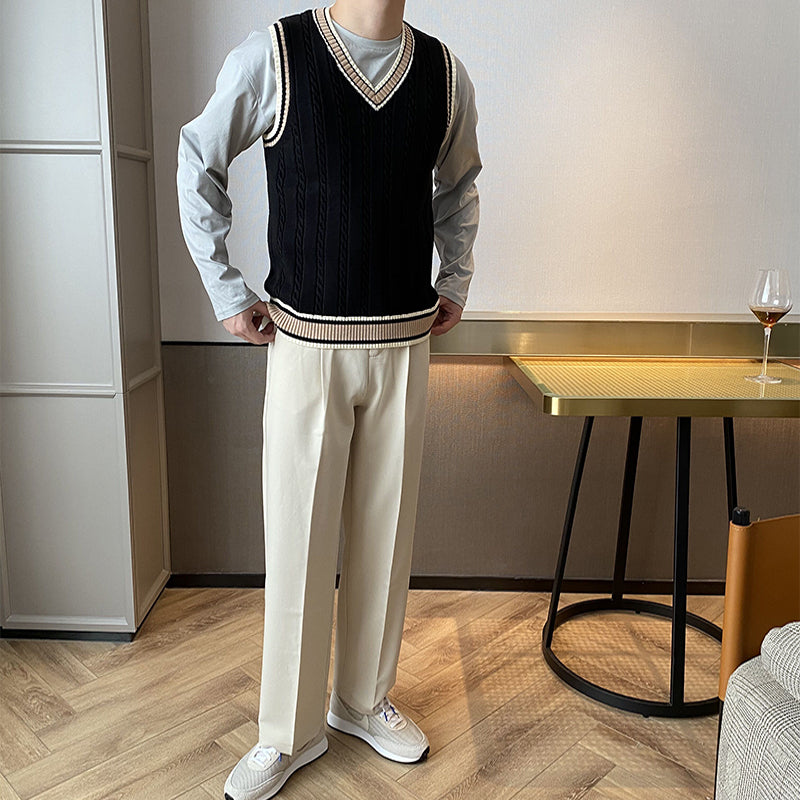 V-neck Sleeveless Vest Sweater