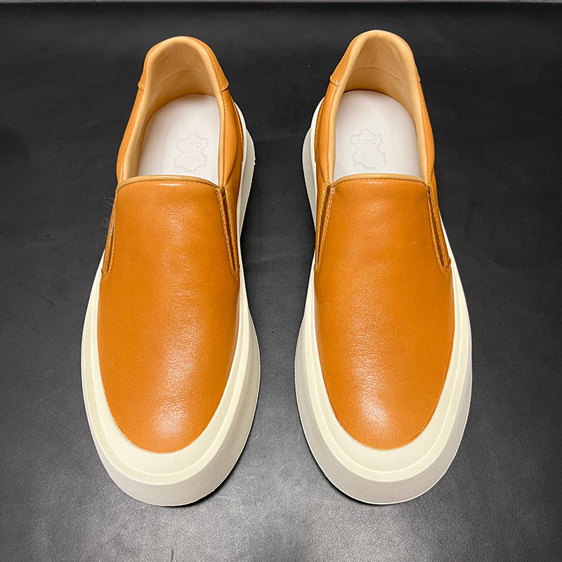 Soft Leather White Soft Bottom Casual Shoes