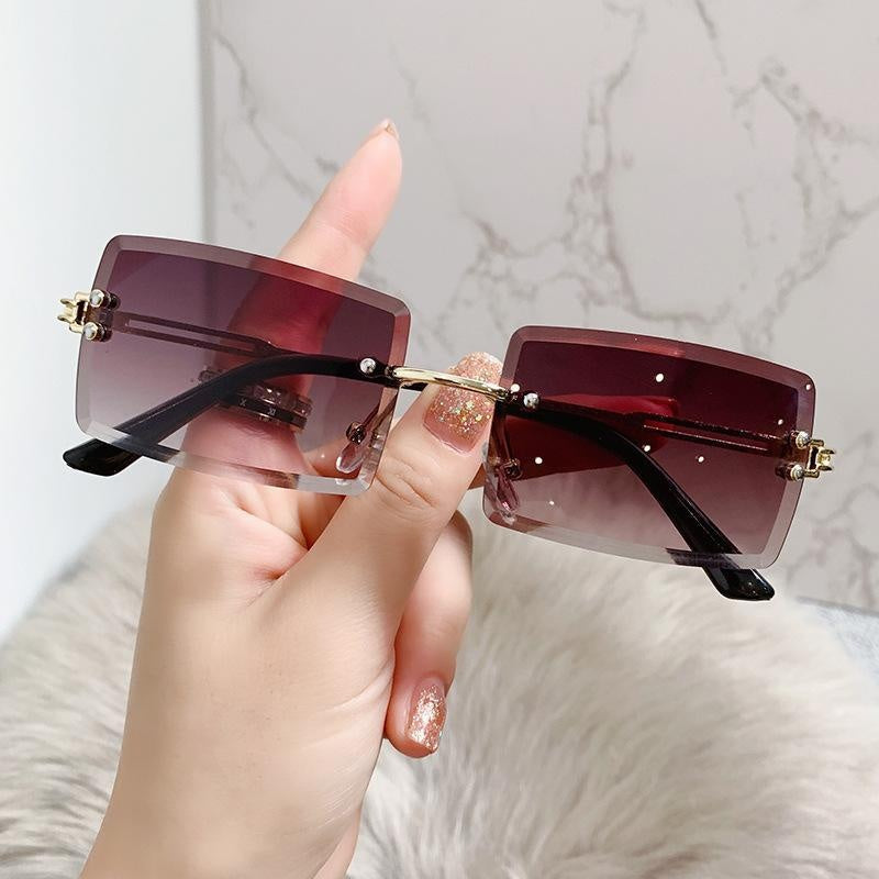 Frameless Trimming Sunglasses Fashion Ocean Lens