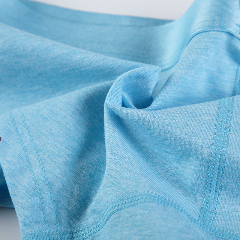 Men's Low Waist Solid Color Cotton Breathable Comfortable Boxers Underwear Boxer