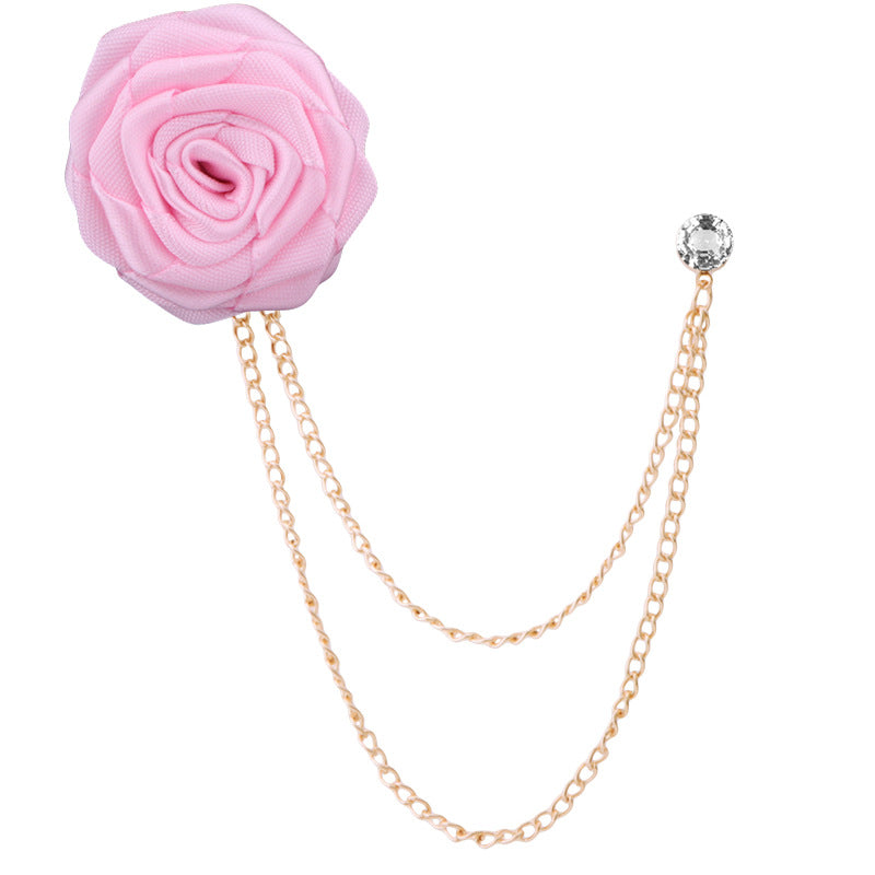 Handmade Rose Brooch Tassel for Suit
