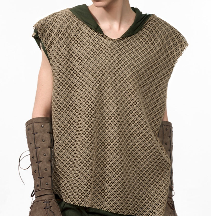 Niche Real Two Pieces Hooded Hollow Vest