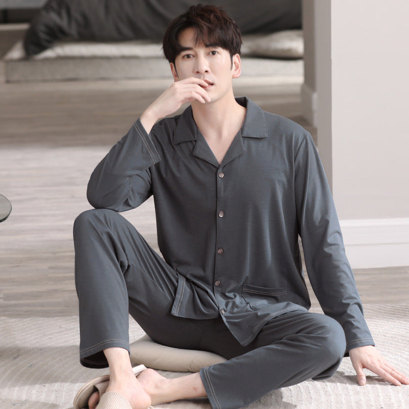 Pajamas Men's Modal Cardigan Long Sleeve Casual Homewear Suit