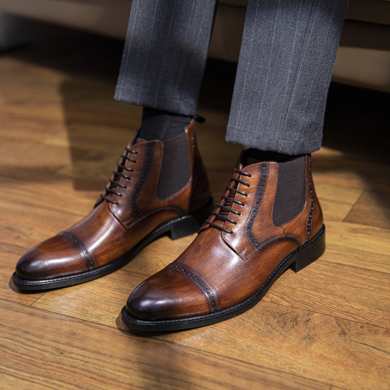 Martin Boots Men's Models Autumn And Winter In Simple Retro Leather