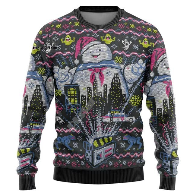 Doodle Nostalgia Winter 3D Digital Print Casual Hoodie