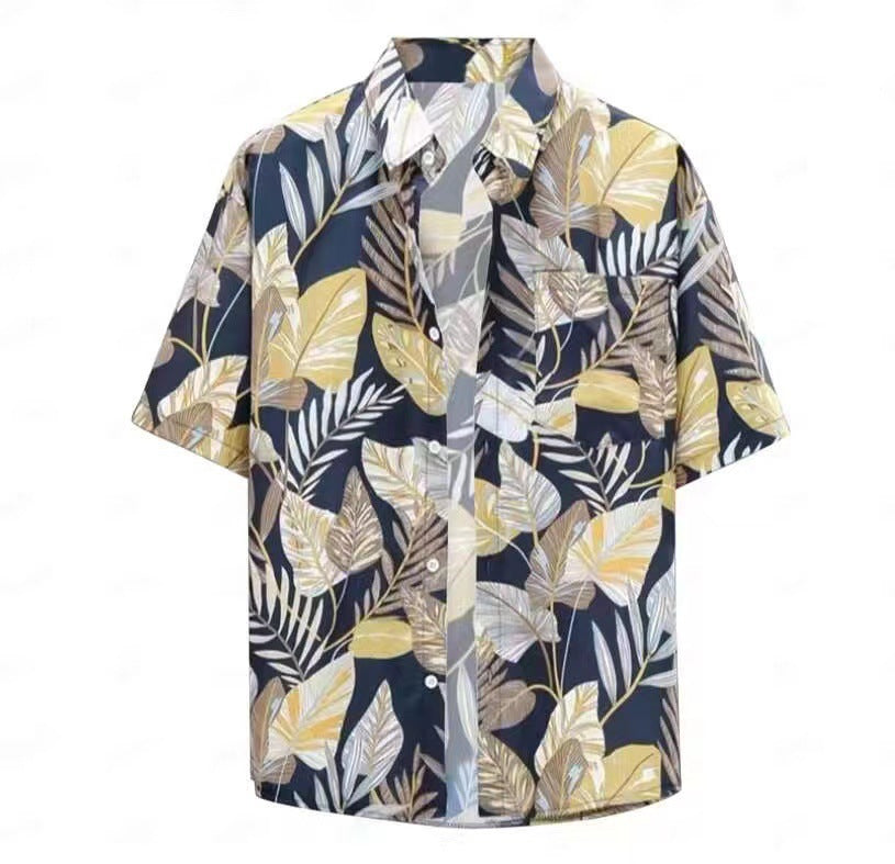 Hawaiian Men's Summer 3D Printed Short-sleeved Shirt