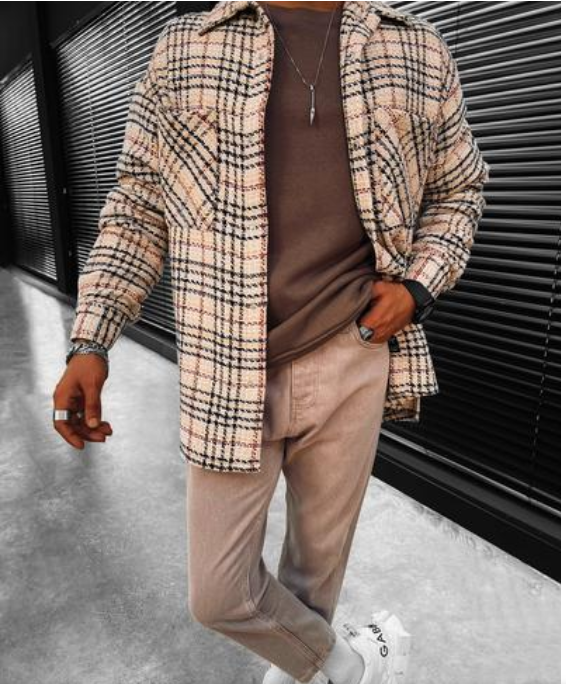 Men's plaid Shirt Jacket