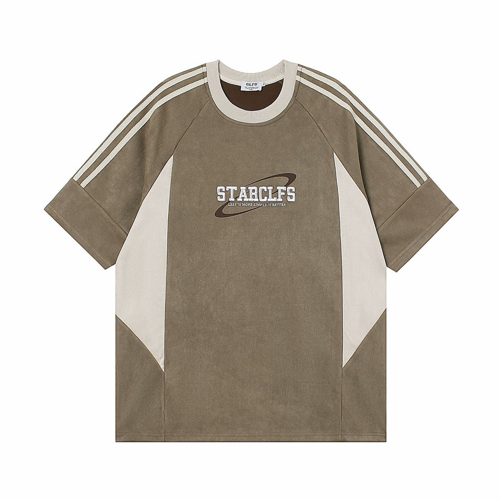 Men's Loose Short-sleeved T-shirt With Letter Embroidery Design