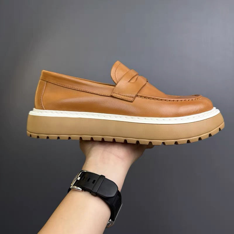 Leather One Pedal Lazy Casual Sneakers