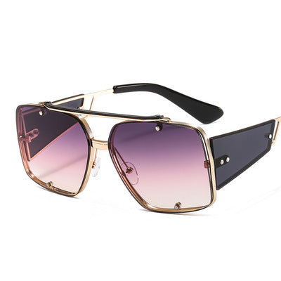 Retro Metal Big Frame Sunglasses