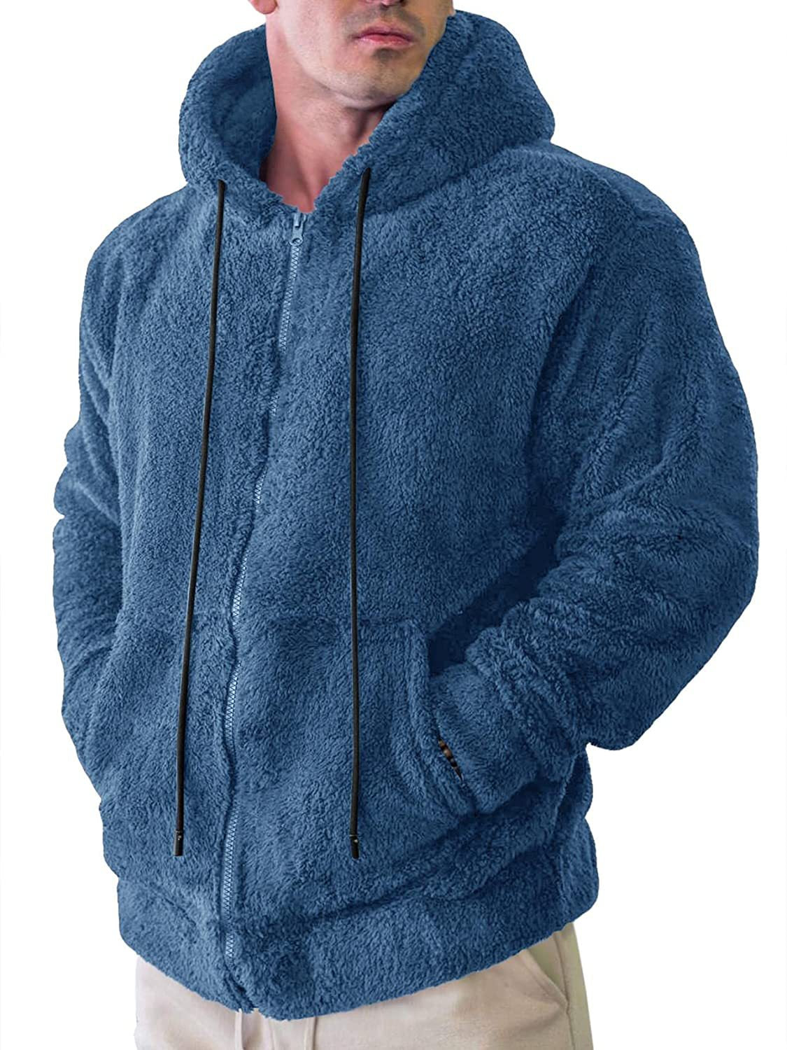 Men's Plush Cardigan Hooded Jacket