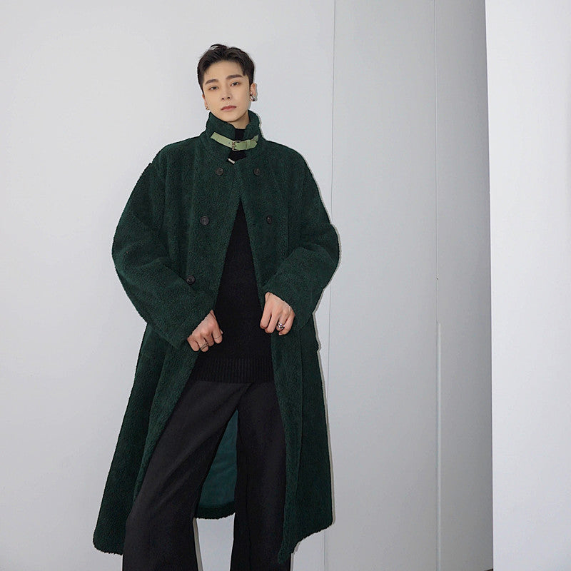 Coated Double Row Button Cashmere Versatile