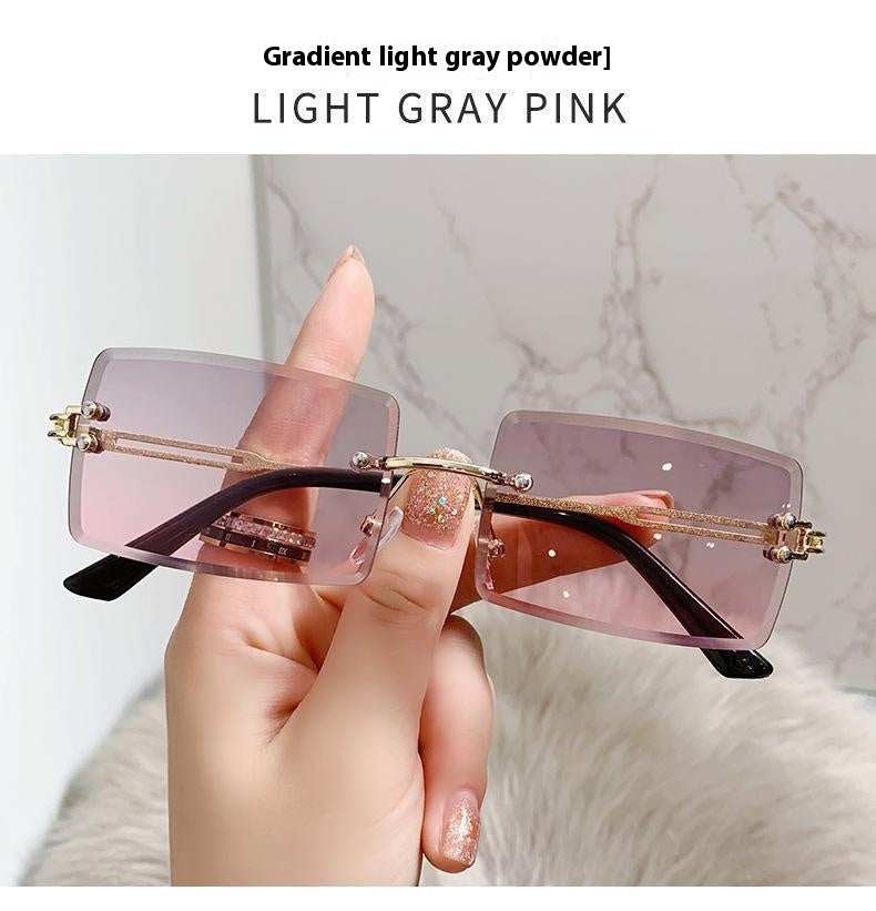 Frameless Trimming Sunglasses Fashion Ocean Lens