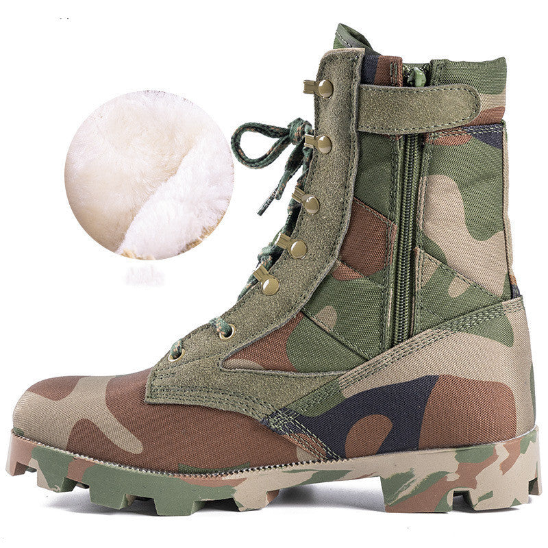 Spring High-top Breathable Zipper Army Fan Combat Boots Outdoor Combat