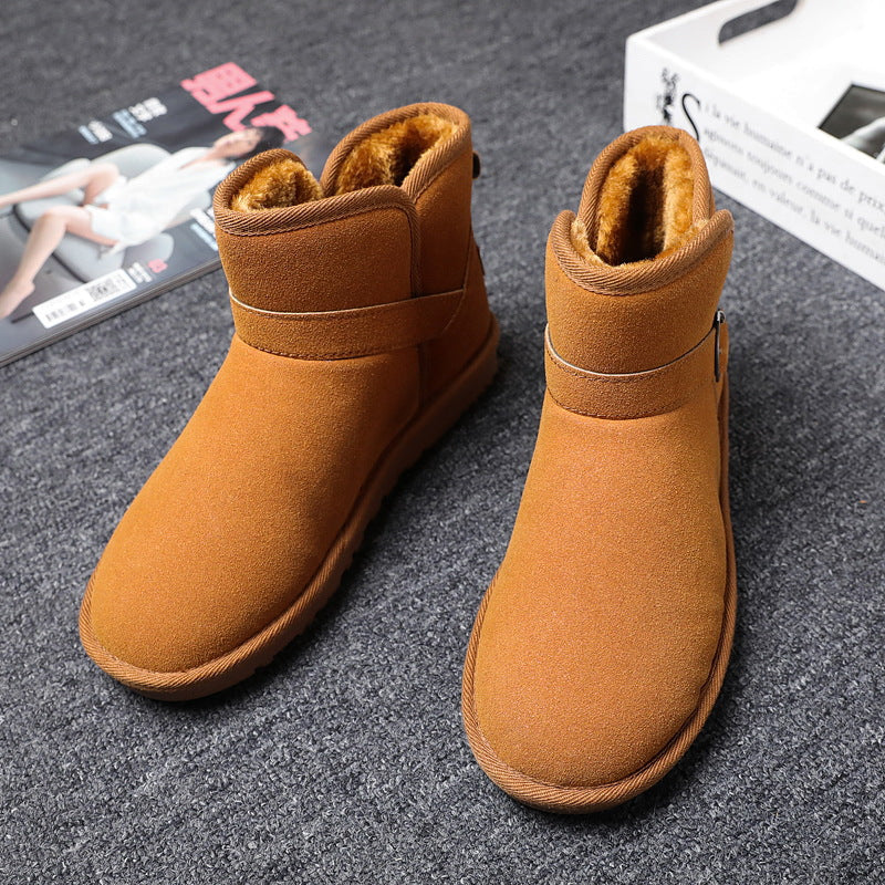 Thickened Warm Bread Shoes Plus Velvet Leisure Short Tube Cotton