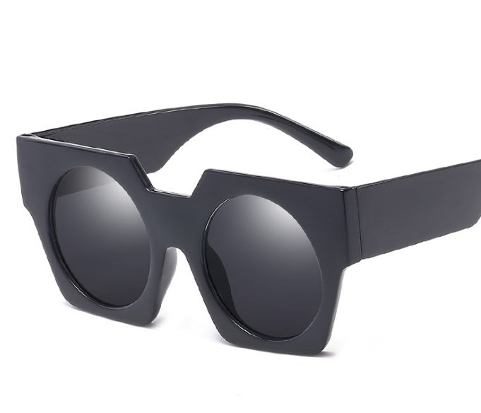 Red Geometry Vintage Big Frame Sunglasses