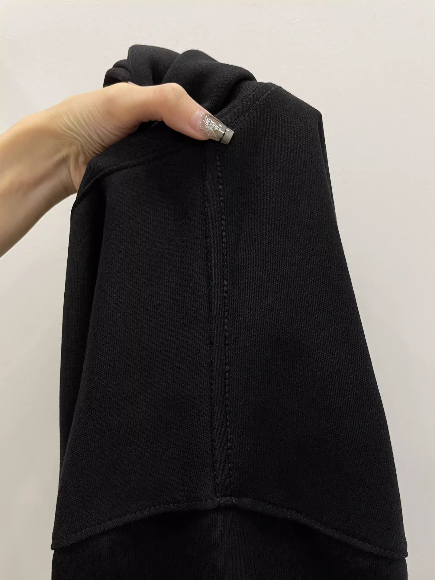 American Retro Butterfly Print Black Hoodie Women