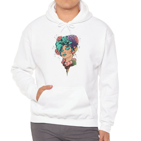 European And American Cartoon Head Print Hooded Sweatshirt