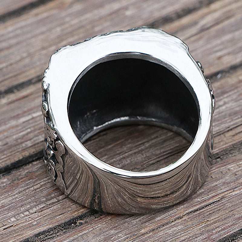 Men's Spades Epoxy Carved Rings
