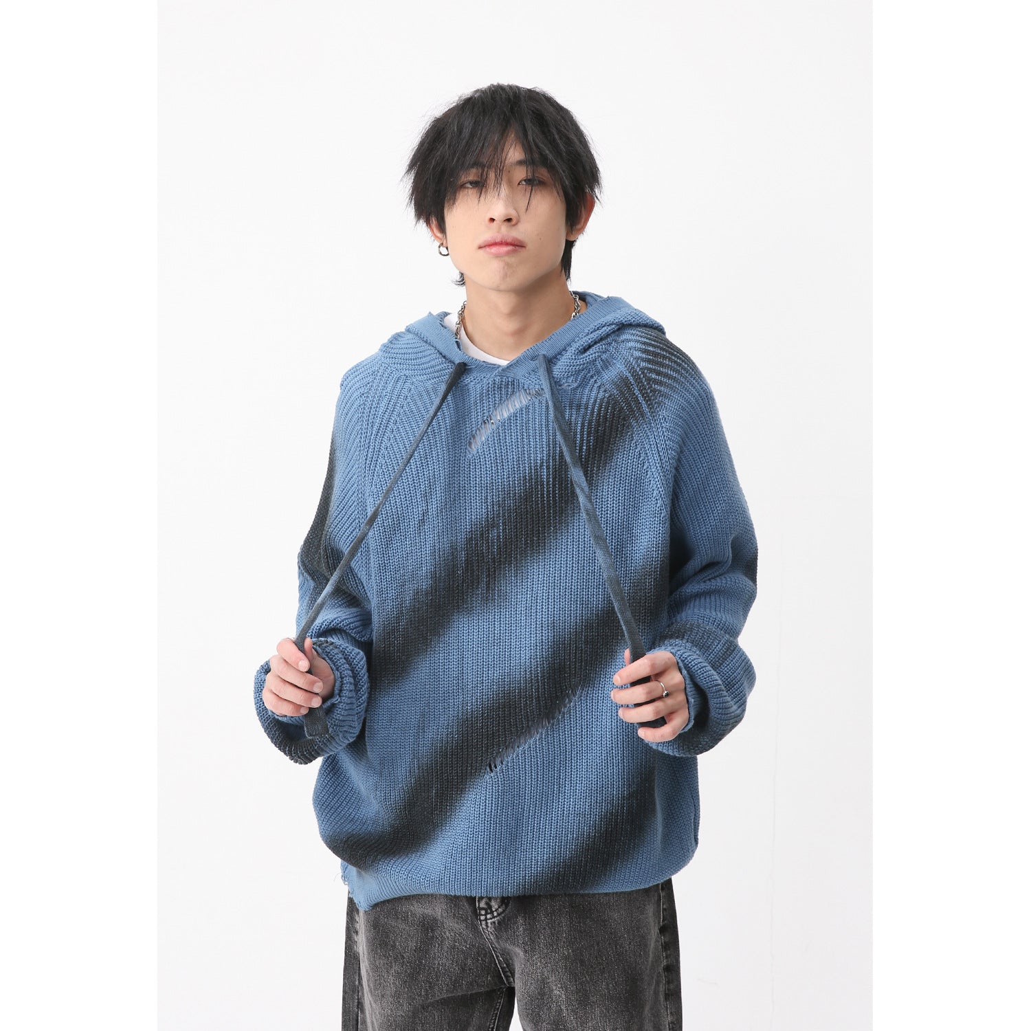 Long Sleeve Hooded Striped Sweater