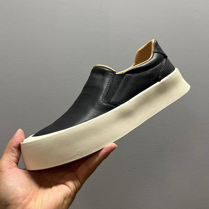Soft Leather White Soft Bottom Casual Shoes