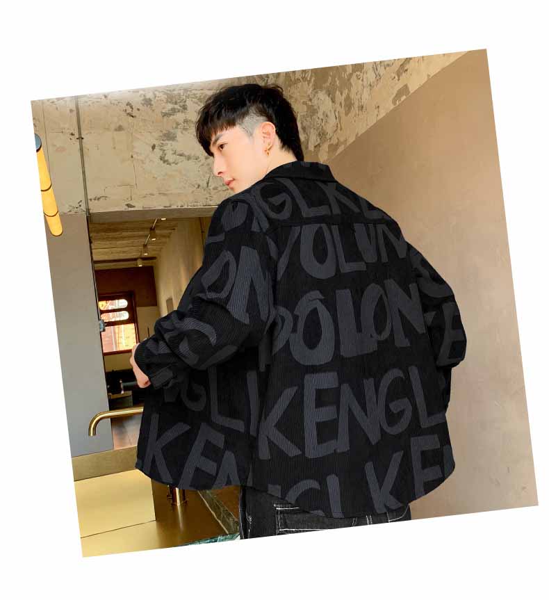 Men's Corduroy Printed Shirt Jacket