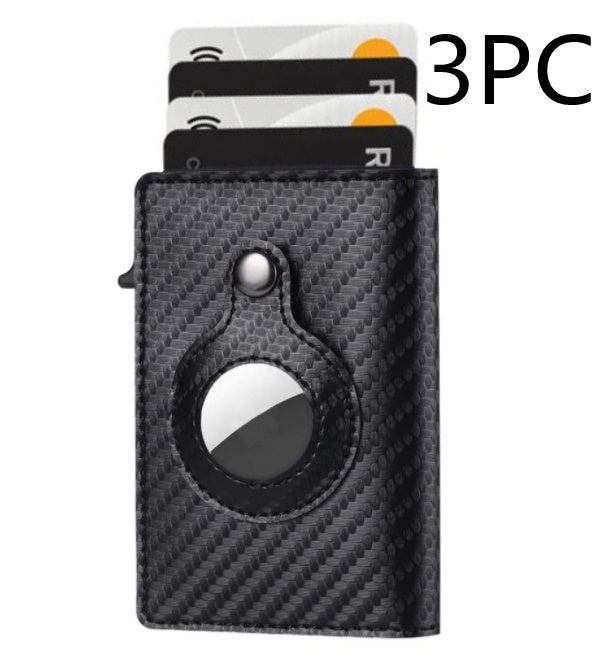 AirTag Wallet Anti Theft Bullet Card Bag Multi-functional Rfid Card Holder Men's Leather Slim Wallets For Airtag