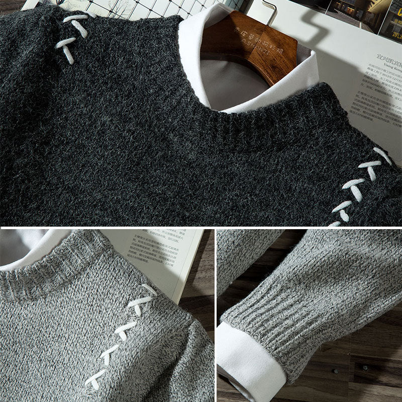 Round neck pullover student knit sweater