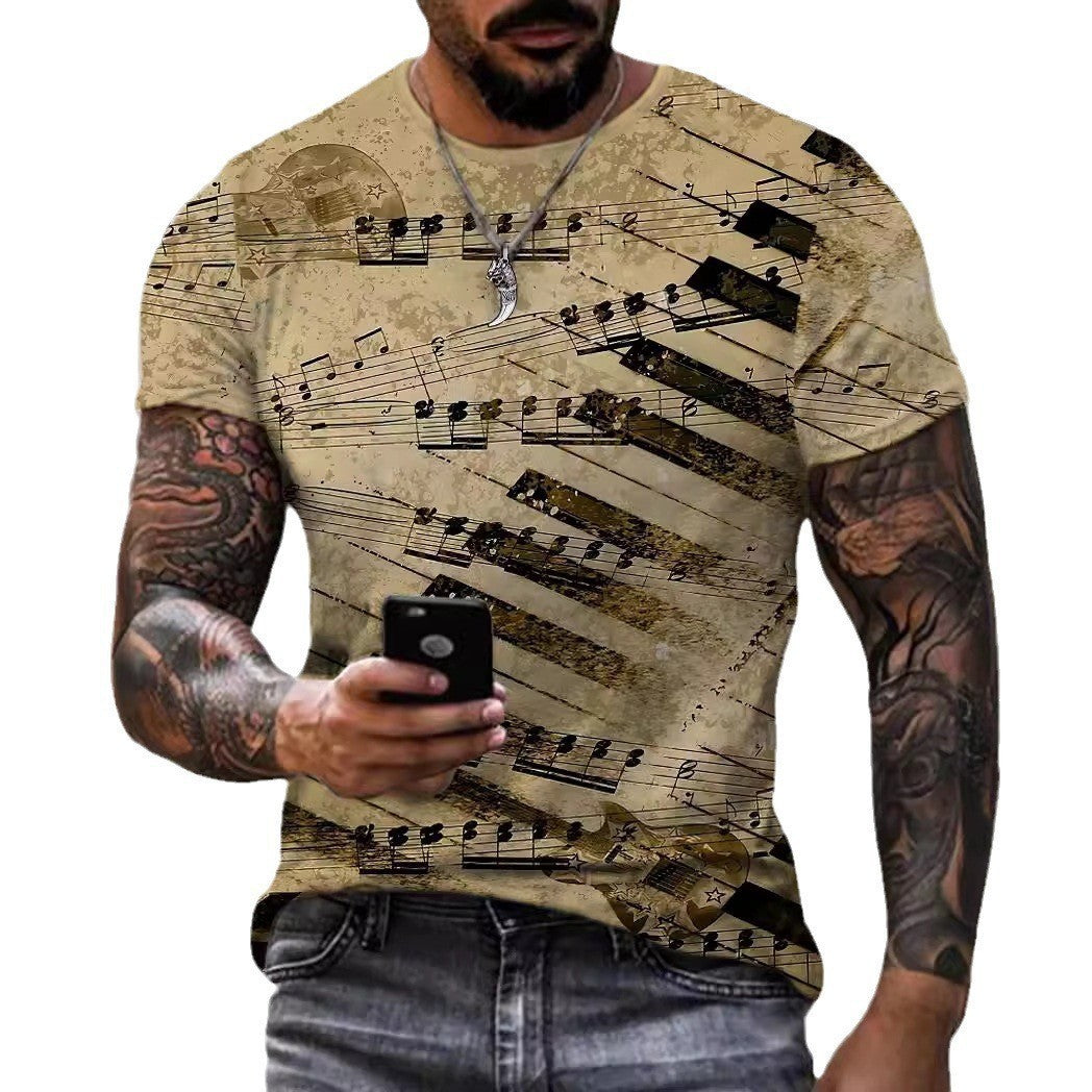 3D Christmas Style Digital Print Men's Short Sleeve T-shirt Casual Short Sleeve